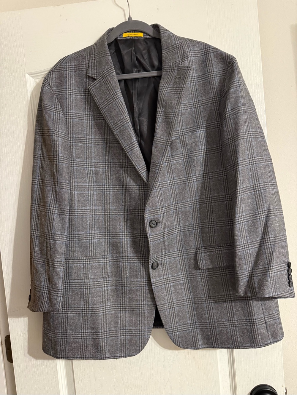 Hickey Freeman Gray Plaid Sport Coat 48R